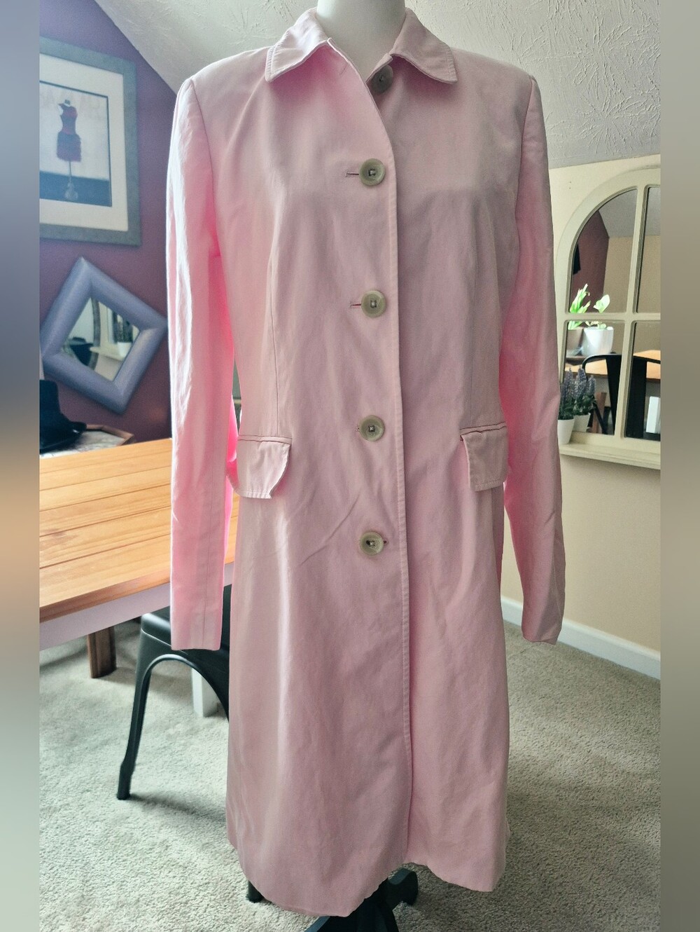 Banana Republic Factory Pastel Pink Trench Coat - Size Large
